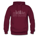 Birmingham, Alabama Hoodie - Skyline Birmingham Crewneck Hooded Sweatshirt - burgundy