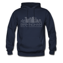 Birmingham, Alabama Hoodie - Skyline Birmingham Crewneck Hooded Sweatshirt - navy