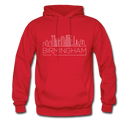 Birmingham, Alabama Hoodie - Skyline Birmingham Crewneck Hooded Sweatshirt - red