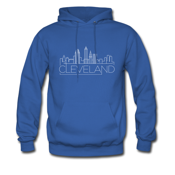 Cleveland, Ohio Hoodie - Skyline Cleveland Crewneck Hooded Sweatshirt - royal blue