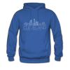 Cleveland, Ohio Hoodie - Skyline Cleveland Crewneck Hooded Sweatshirt - royal blue