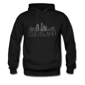 Cleveland, Ohio Hoodie - Skyline Cleveland Crewneck Hooded Sweatshirt - black