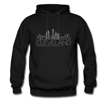 Cleveland, Ohio Hoodie - Skyline Cleveland Crewneck Hooded Sweatshirt - black