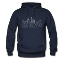 Cleveland, Ohio Hoodie - Skyline Cleveland Crewneck Hooded Sweatshirt - navy