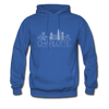 Charlotte, North Carolina Hoodie - Skyline Charlotte Crewneck Hooded Sweatshirt - royal blue