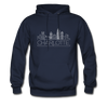 Charlotte, North Carolina Hoodie - Skyline Charlotte Crewneck Hooded Sweatshirt - navy