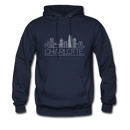 Charlotte, North Carolina Hoodie - Skyline Charlotte Crewneck Hooded Sweatshirt - navy