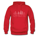 Charlotte, North Carolina Hoodie - Skyline Charlotte Crewneck Hooded Sweatshirt - red