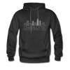 Charlotte, North Carolina Hoodie - Skyline Charlotte Crewneck Hooded Sweatshirt - charcoal gray