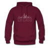 Chicago, Illinois Hoodie - Skyline Chicago Crewneck Hooded Sweatshirt - burgundy