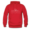 Chicago, Illinois Hoodie - Skyline Chicago Crewneck Hooded Sweatshirt - red