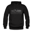 Colorado Springs, Colorado Hoodie - Skyline Colorado Springs Crewneck Hooded Sweatshirt - black