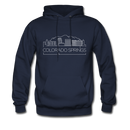 Colorado Springs, Colorado Hoodie - Skyline Colorado Springs Crewneck Hooded Sweatshirt - navy
