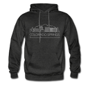 Colorado Springs, Colorado Hoodie - Skyline Colorado Springs Crewneck Hooded Sweatshirt - charcoal gray