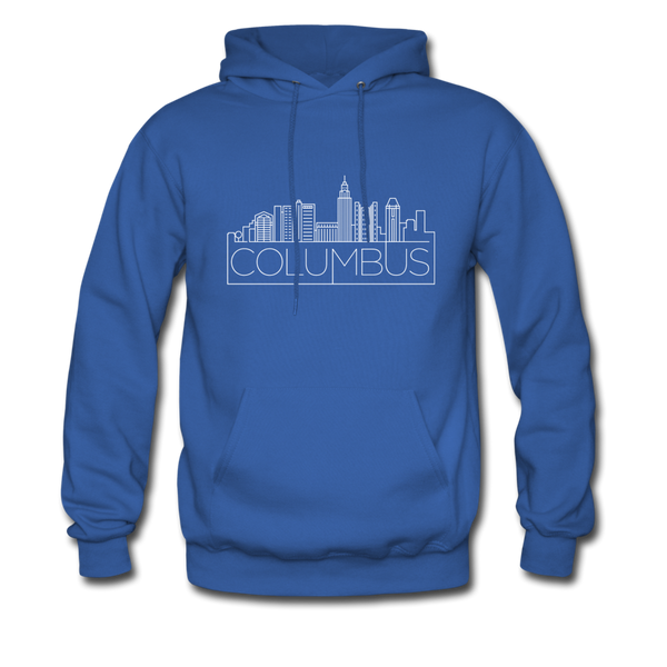 Columbus, Ohio Hoodie - Skyline Columbus Crewneck Hooded Sweatshirt - royal blue