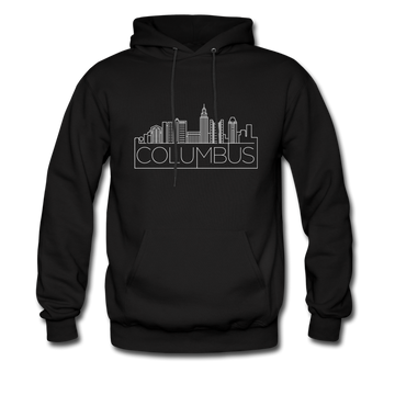 Columbus, Ohio Hoodie - Skyline Columbus Crewneck Hooded Sweatshirt - black
