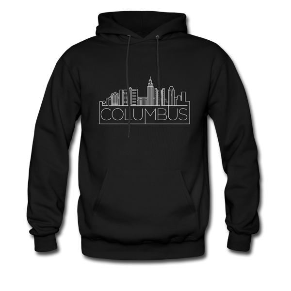 Columbus, Ohio Hoodie - Skyline Columbus Crewneck Hooded Sweatshirt - black