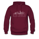 Columbus, Ohio Hoodie - Skyline Columbus Crewneck Hooded Sweatshirt - burgundy