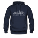 Columbus, Ohio Hoodie - Skyline Columbus Crewneck Hooded Sweatshirt - navy