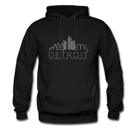 Detroit, Michigan Hoodie - Skyline Detroit Crewneck Hooded Sweatshirt - black
