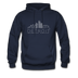 Detroit, Michigan Hoodie - Skyline Detroit Crewneck Hooded Sweatshirt - navy