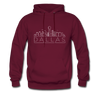 Dallas, Texas Hoodie - Skyline Dallas Crewneck Hooded Sweatshirt - burgundy