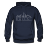 Dallas, Texas Hoodie - Skyline Dallas Crewneck Hooded Sweatshirt - navy