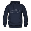 Dallas, Texas Hoodie - Skyline Dallas Crewneck Hooded Sweatshirt - navy