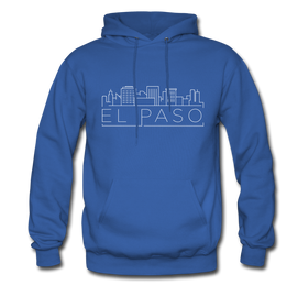El Paso, Texas Hoodie - Skyline El Paso Crewneck Hooded Sweatshirt - royal blue