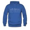 El Paso, Texas Hoodie - Skyline El Paso Crewneck Hooded Sweatshirt - royal blue