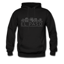El Paso, Texas Hoodie - Skyline El Paso Crewneck Hooded Sweatshirt - black