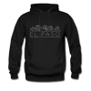 El Paso, Texas Hoodie - Skyline El Paso Crewneck Hooded Sweatshirt - black