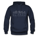 El Paso, Texas Hoodie - Skyline El Paso Crewneck Hooded Sweatshirt - navy