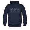 El Paso, Texas Hoodie - Skyline El Paso Crewneck Hooded Sweatshirt - navy