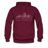 Fort Worth, Texas Hoodie - Skyline Fort Worth Crewneck Hooded Sweatshirt - burgundy