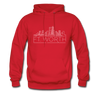 Fort Worth, Texas Hoodie - Skyline Fort Worth Crewneck Hooded Sweatshirt - red