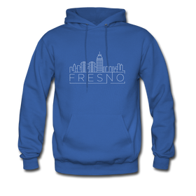 Fresno, California Hoodie - Skyline Fresno Crewneck Hooded Sweatshirt - royal blue
