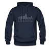 Fresno, California Hoodie - Skyline Fresno Crewneck Hooded Sweatshirt - navy