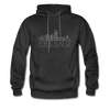 Fresno, California Hoodie - Skyline Fresno Crewneck Hooded Sweatshirt - charcoal gray