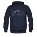 Hollywood, California Hoodie - Skyline Hollywood Crewneck Hooded Sweatshirt - navy