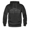 Hollywood, California Hoodie - Skyline Hollywood Crewneck Hooded Sweatshirt - charcoal gray