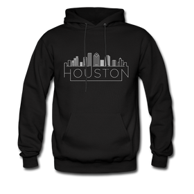 Houston, Texas Hoodie - Skyline Houston Crewneck Hooded Sweatshirt - black