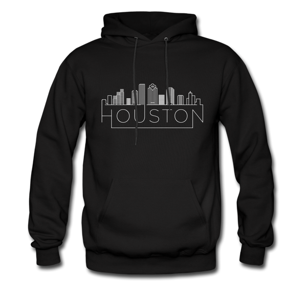 Houston, Texas Hoodie - Skyline Houston Crewneck Hooded Sweatshirt - black