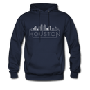 Houston, Texas Hoodie - Skyline Houston Crewneck Hooded Sweatshirt - navy