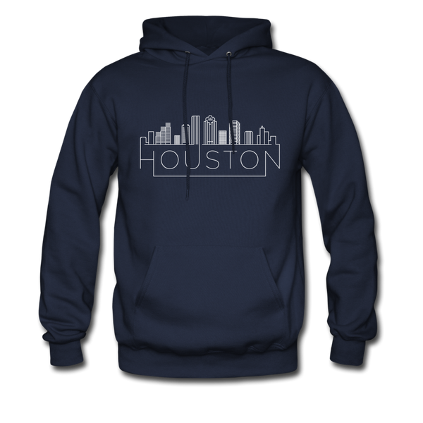 Houston, Texas Hoodie - Skyline Houston Crewneck Hooded Sweatshirt - navy