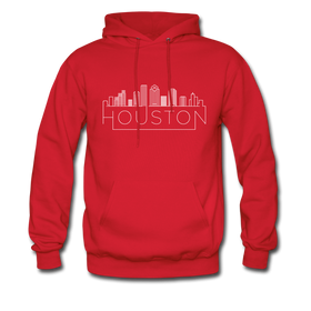 Houston, Texas Hoodie - Skyline Houston Crewneck Hooded Sweatshirt - red