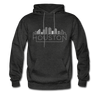 Houston, Texas Hoodie - Skyline Houston Crewneck Hooded Sweatshirt - charcoal gray