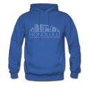 Honolulu, Hawaii Hoodie - Skyline Honolulu Crewneck Hooded Sweatshirt - royal blue