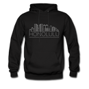 Honolulu, Hawaii Hoodie - Skyline Honolulu Crewneck Hooded Sweatshirt - black