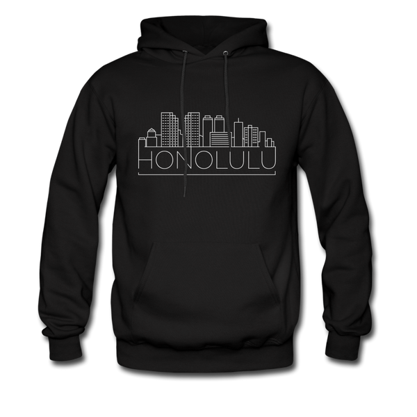 Honolulu, Hawaii Hoodie - Skyline Honolulu Crewneck Hooded Sweatshirt - black